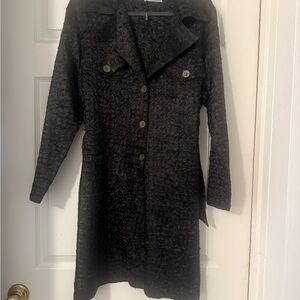 Zara Black Utility Jacket with Classic Lapel and Full Length Sleeves